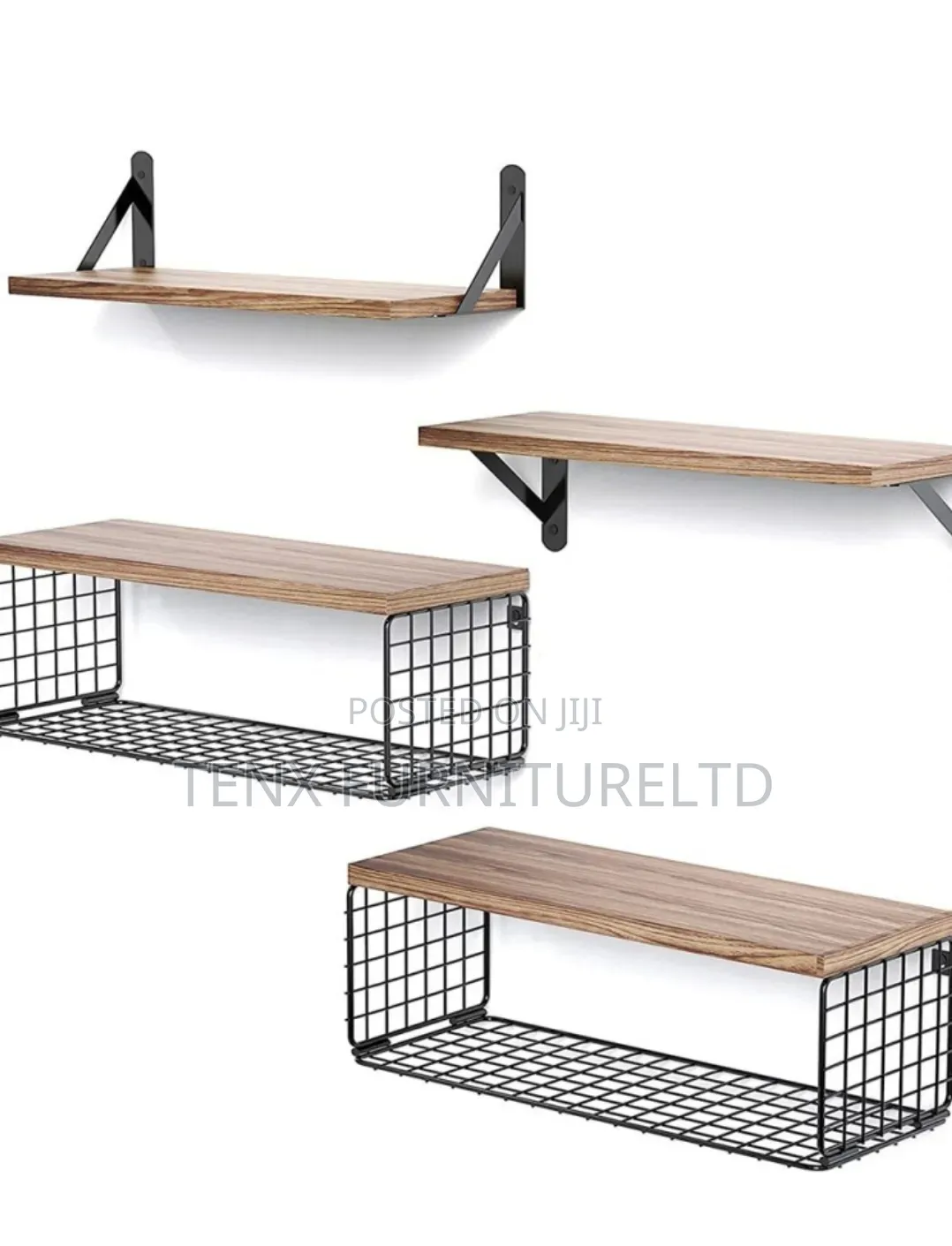 Floating Shelves Iron Rack Organizer Shelf - Brown