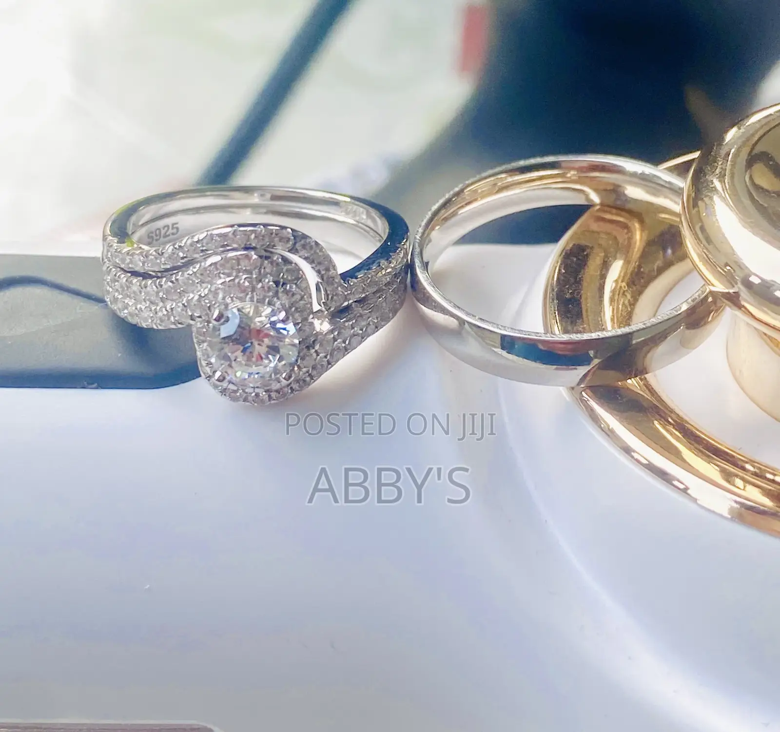 Exquisite 100% 925 Sterling Silver Zircon Wedding Ring