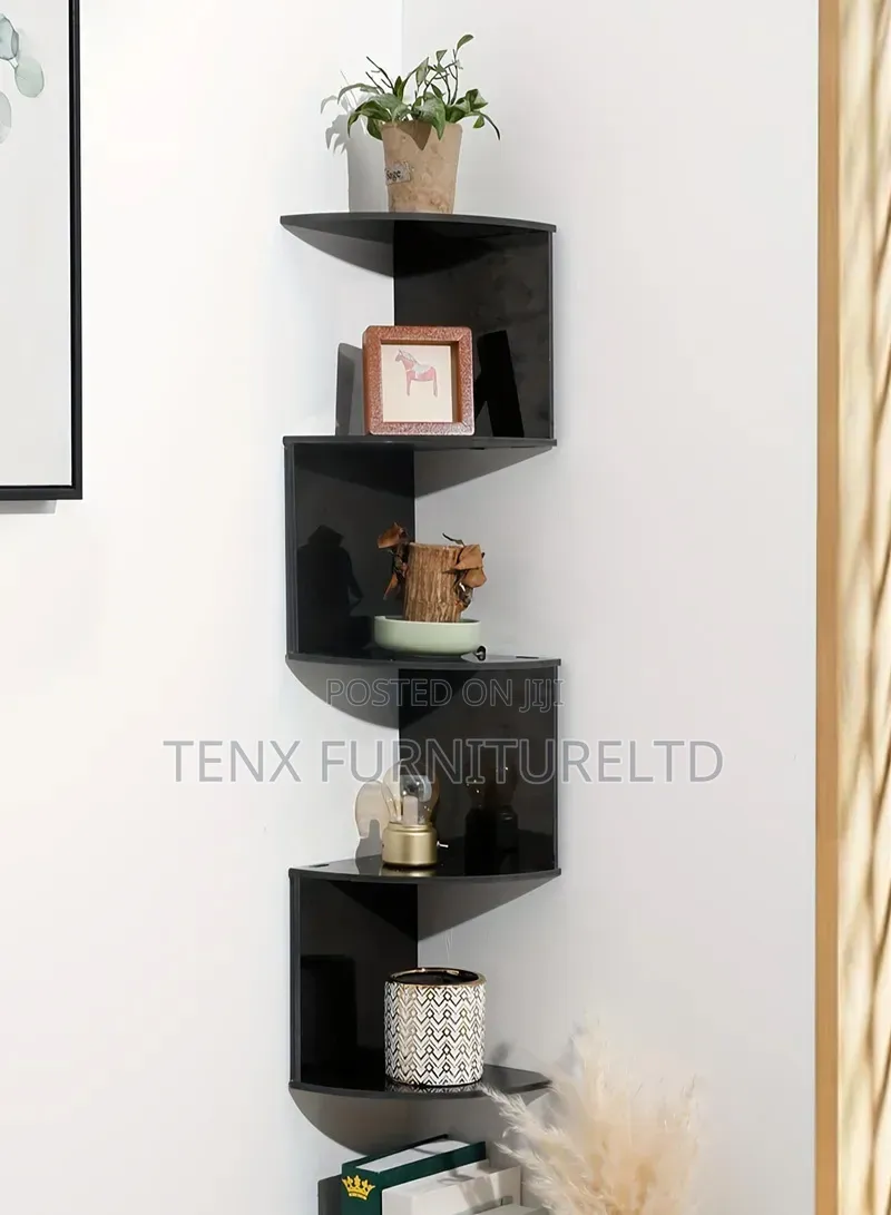 Wall Corner Bookshelf Storage Rack, Potted Plant Holder, Photo Frame