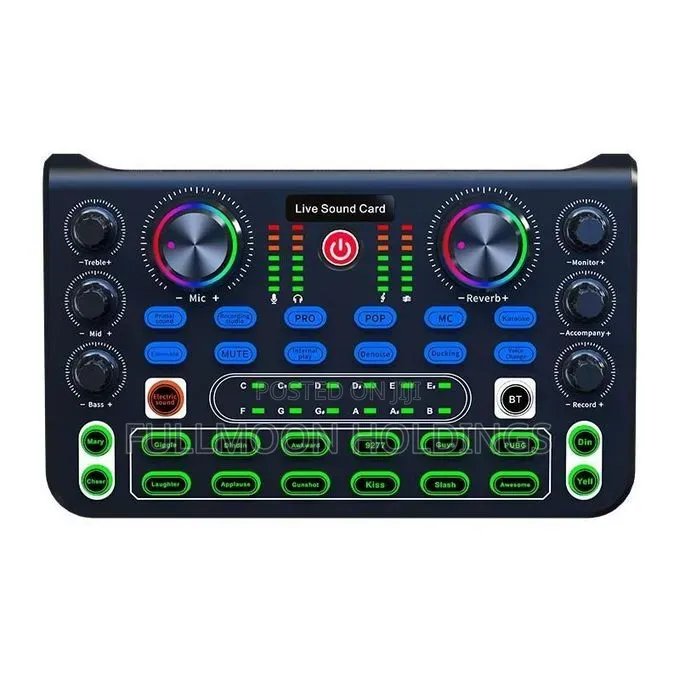 X60 Live Sound Card With 3 Microphone Input Podcast Recording