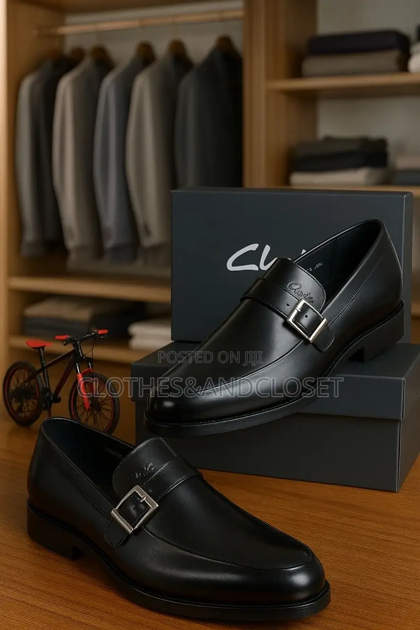 Black Leather Monk Strap Loafers