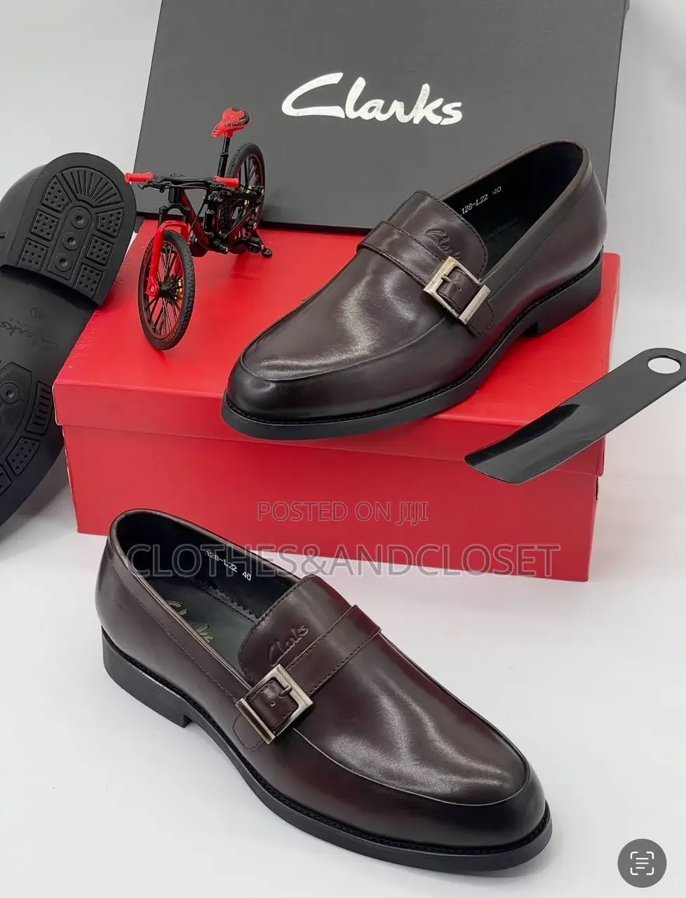 Men's Brown Leather Side Buckle Loafers