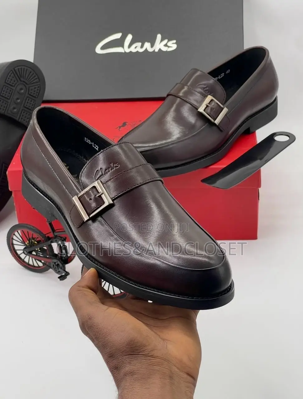 Men's Brown Leather Side Buckle Loafers