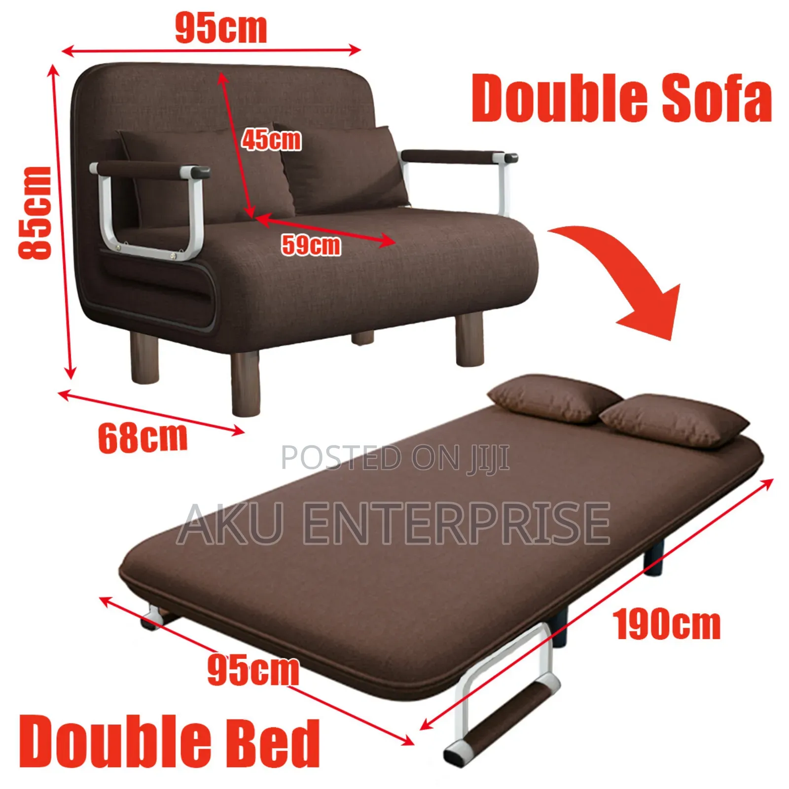 Convertible Sofa Bed Single and Double