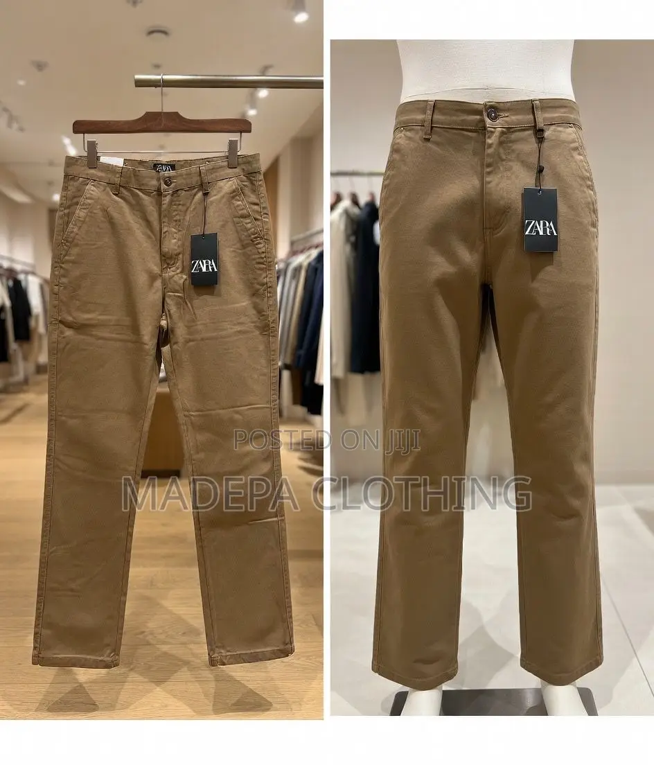 Straight Khaki Trousers