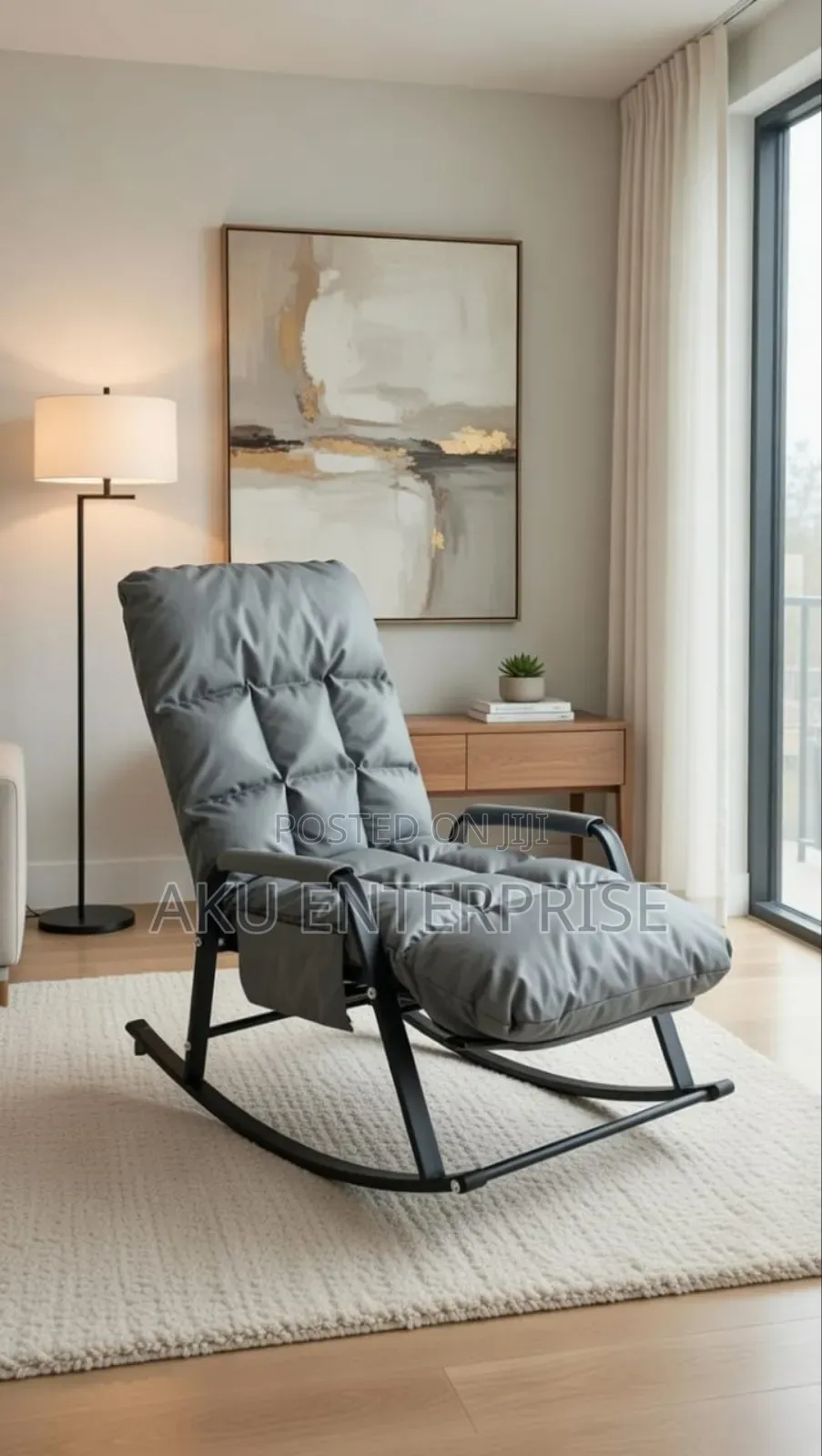 Rocking Chair-cream Soft Teddy Fleece