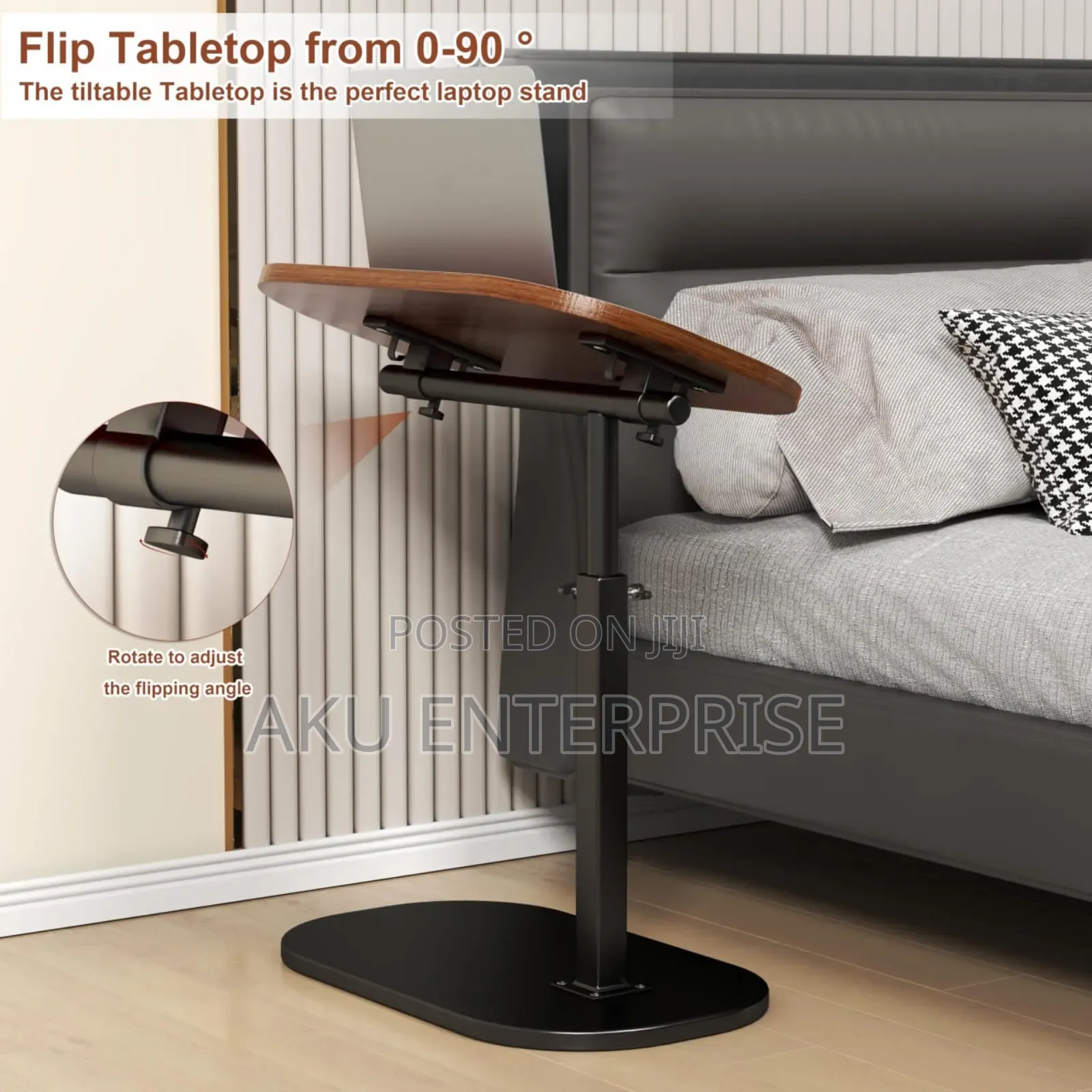 Laptop Bedside Table Brown