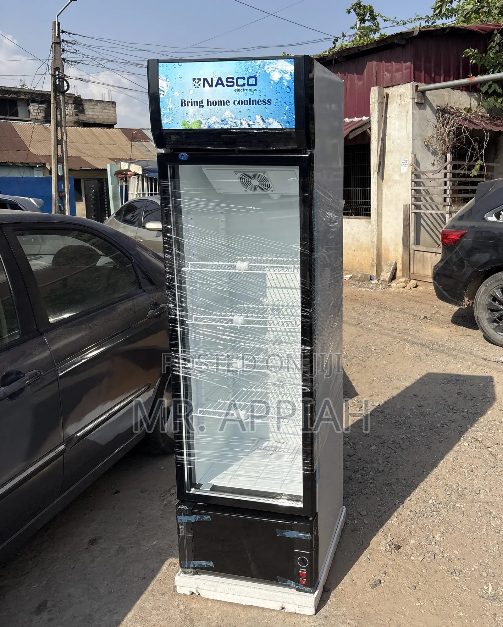 Classic Nasco Nasfl360-1dr Glass Door Electric Fridge 