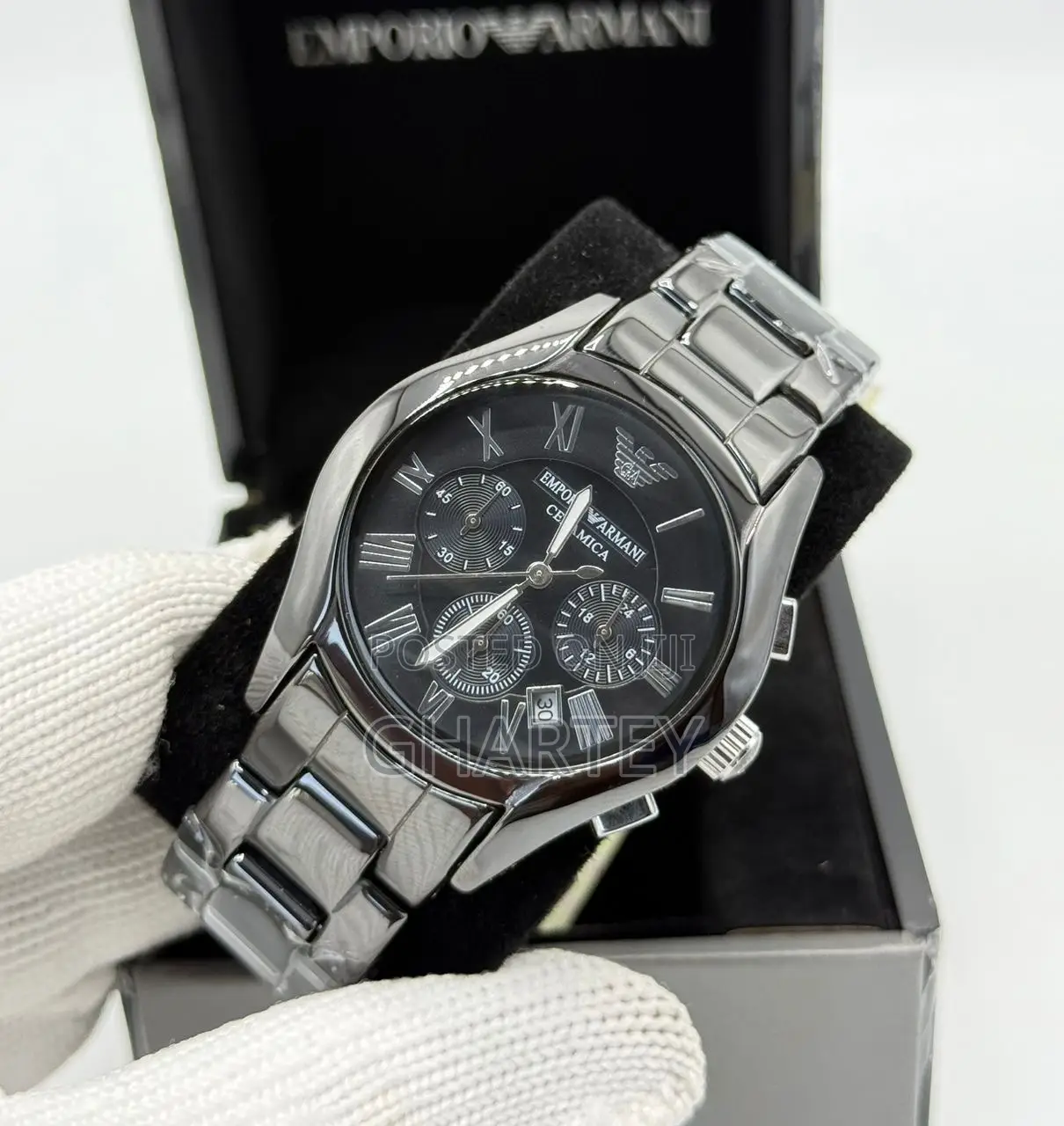 Emporio Armani Luxury Ceramic Chronograph Watch