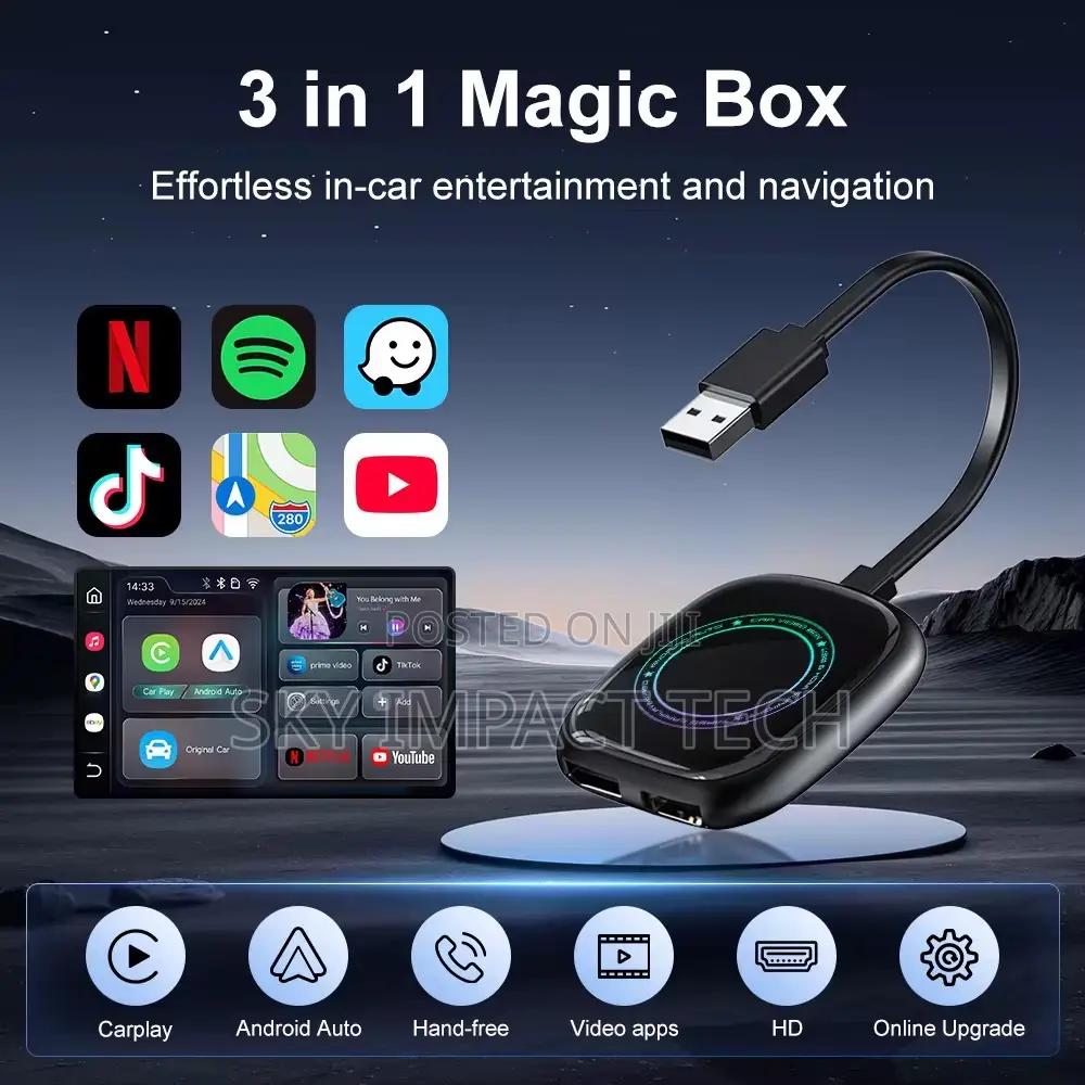Wireless Carplay and Android Auto Ai Box (Youtube View)