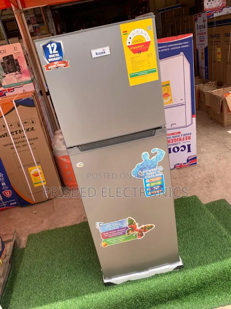Icona Durable Double Door Fridge 136 Litres