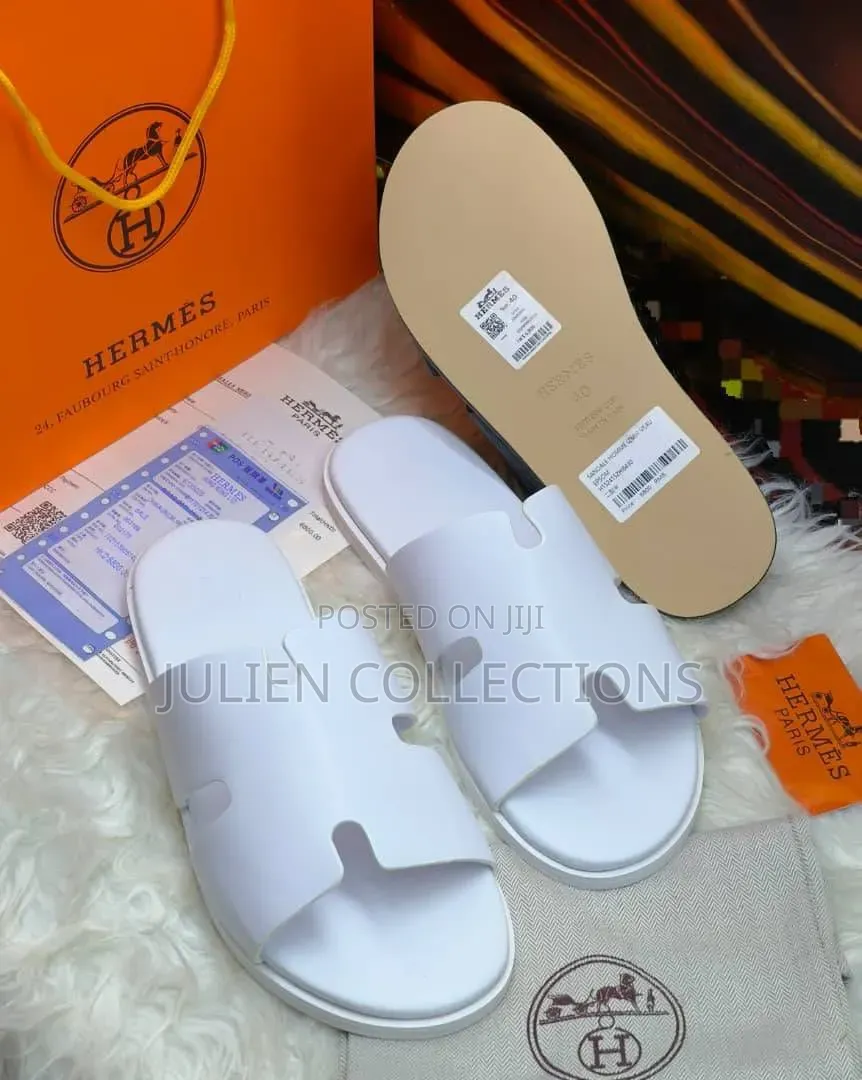 Hermes White Leather