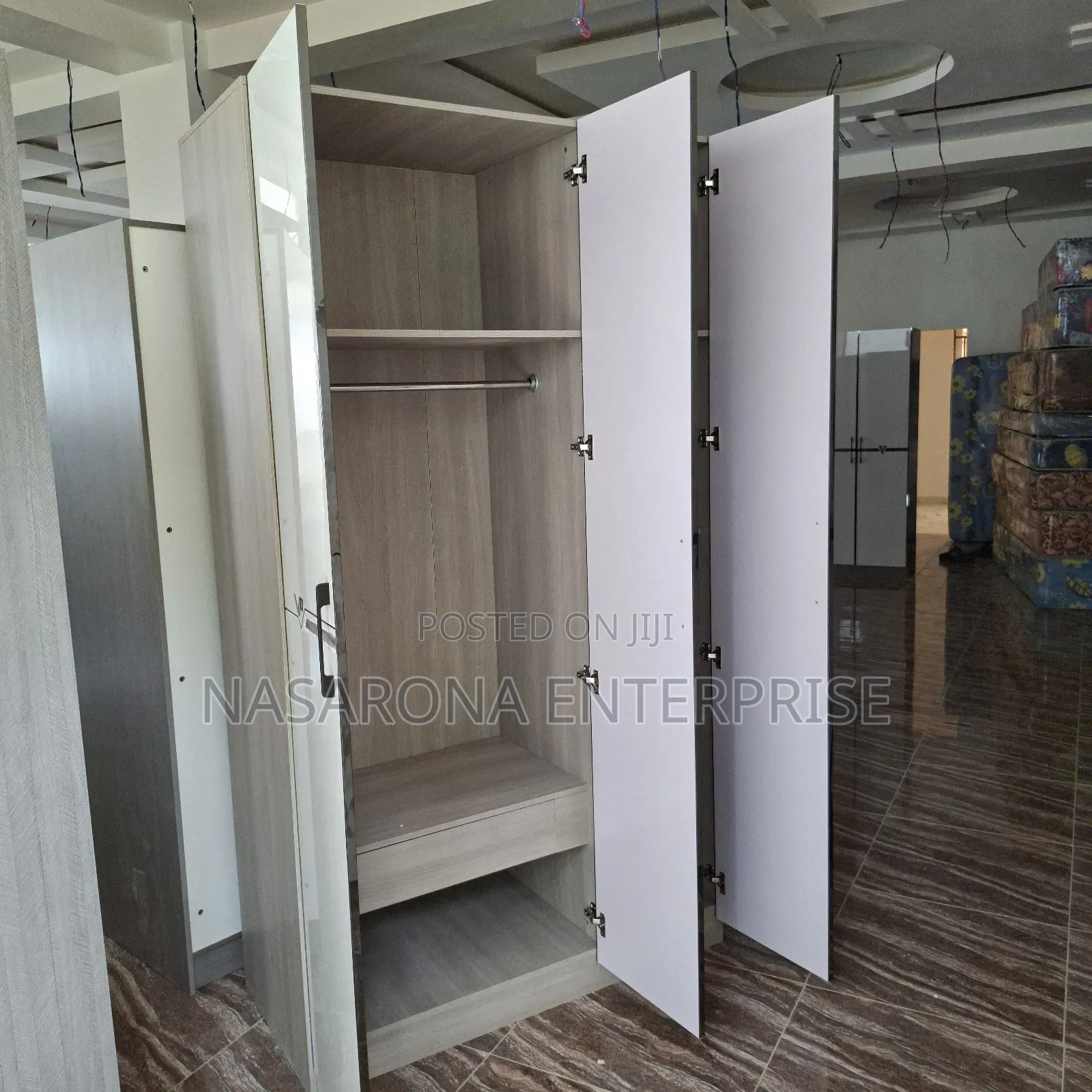 High Gloss Double Wardrobe 120x55x220cm Kmo3+B+7