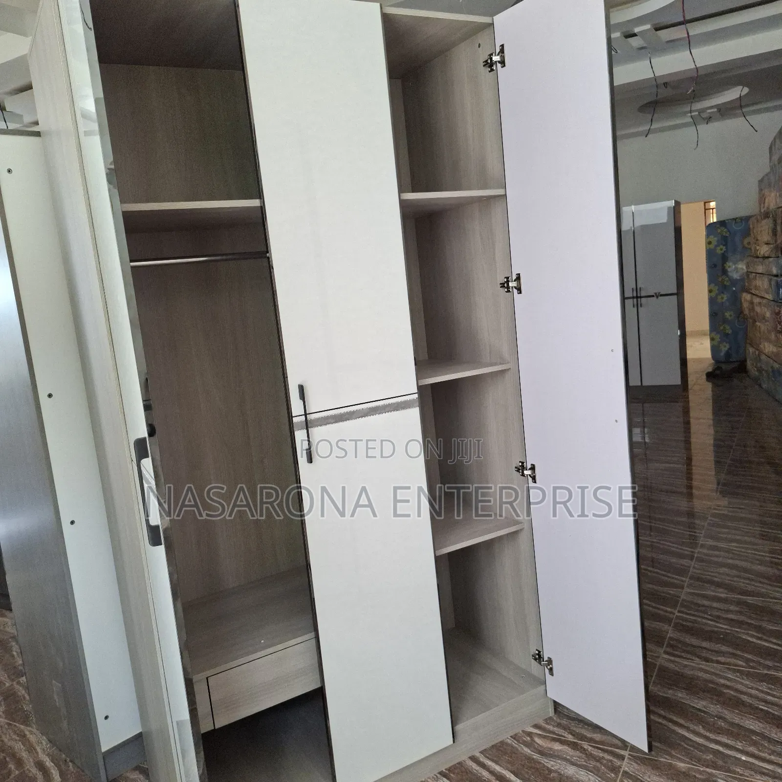 High Gloss Double Wardrobe 120x55x220cm Kmo3+B+7