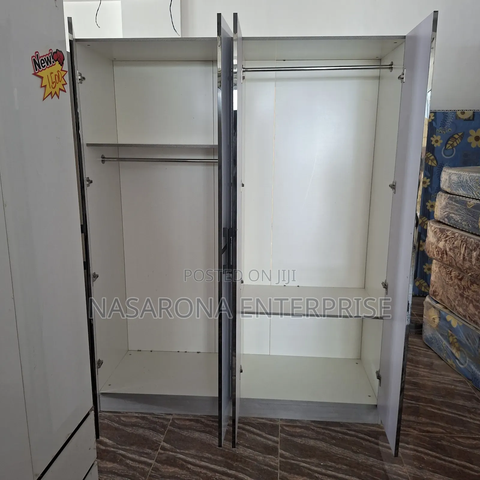 High Gloss 4 Door Double Wardrobe 160x55x200cm a-17