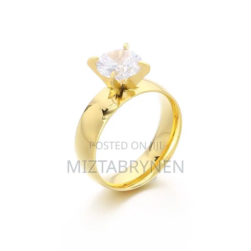 Non-Fade Zircon Promise/Wedding Ring - Gold