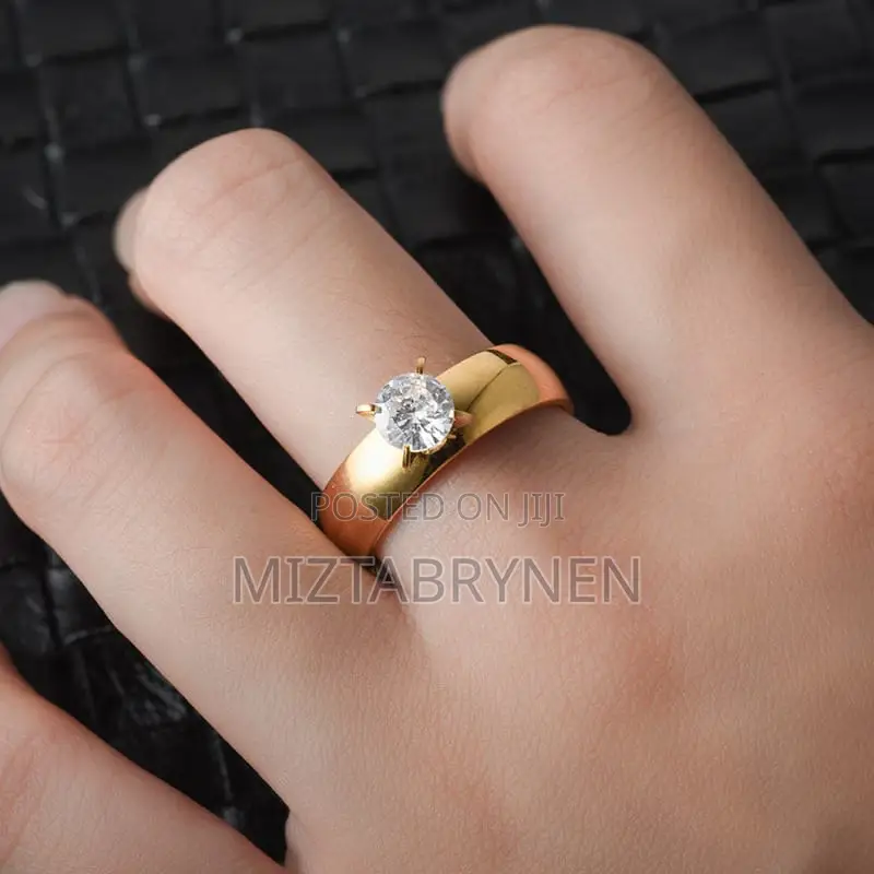 Non-Fade Zircon Promise/Wedding Ring - Gold