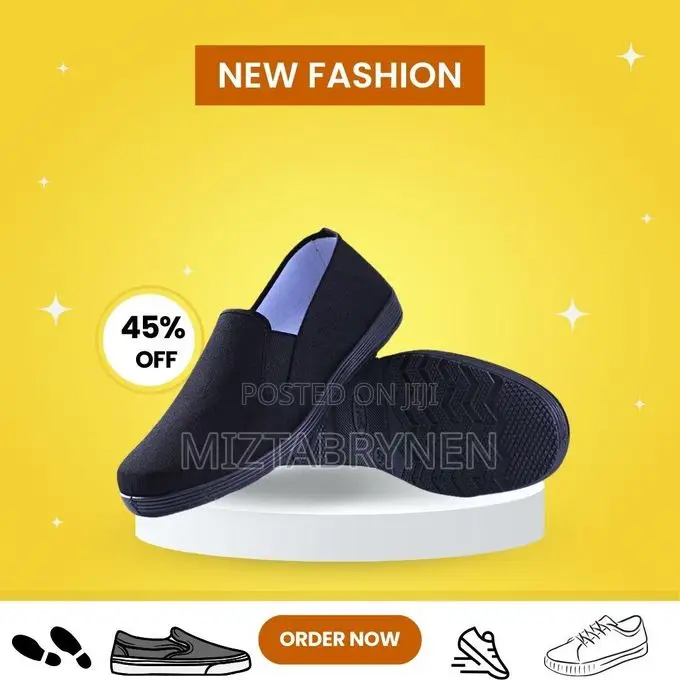 Men's Sneakers Casual Canvas Shoes Sport - Black
