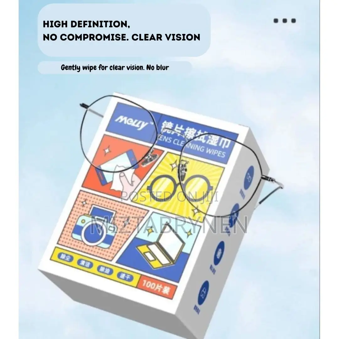 Spectacle Lens Phone Camera Cleansing Wipes - 100 Wipes