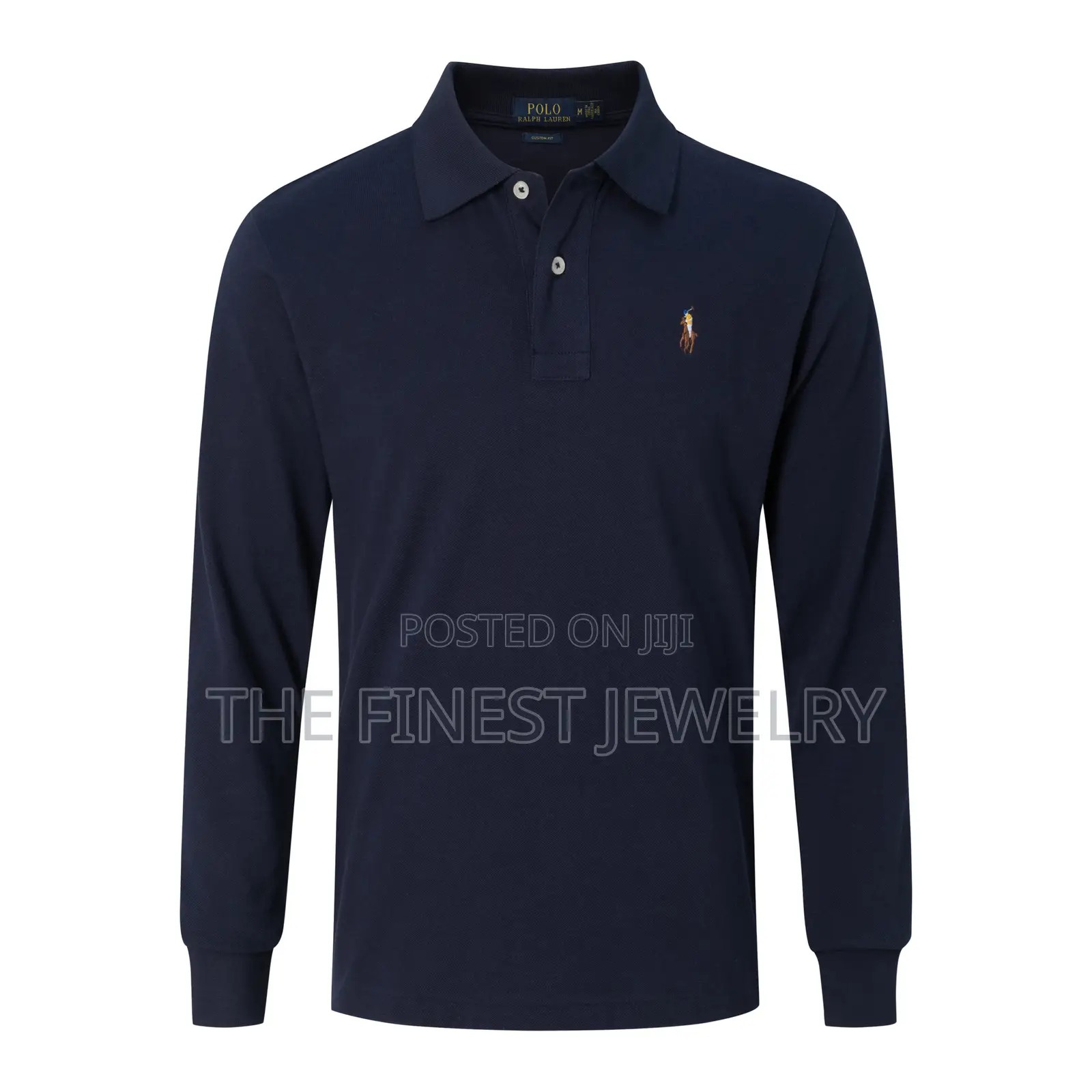 Polo Ralph Lauren Long-Sleeve Polo Shirt in Navy Blue