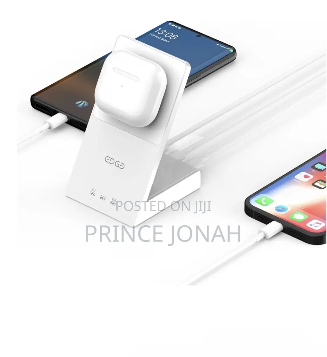 Limeta Md100 3 in 1 Wireless Charging Station,2 Ports Usb C Charger