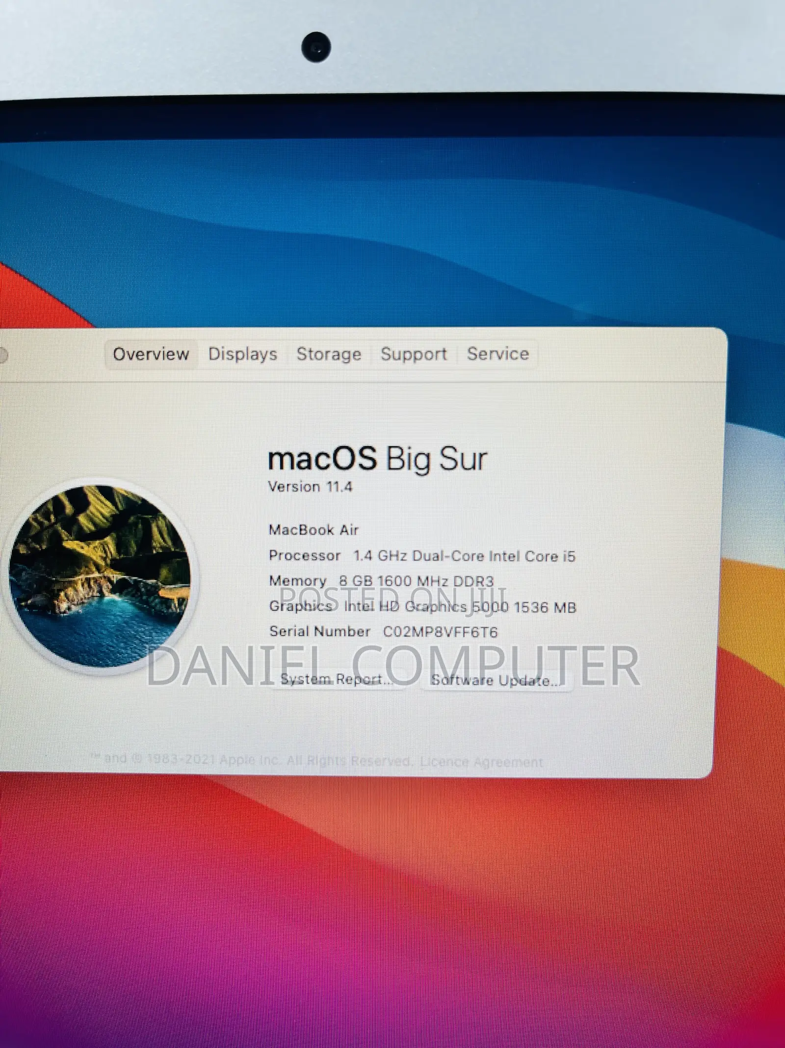 Laptop Apple MacBook Air 2014 8GB Intel Core i5 SSD 256GB