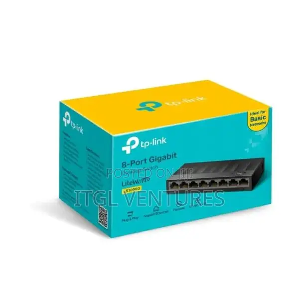 Tp-Link Ls1008g 8-Port Desktop/Wallmount Gigabit Switch