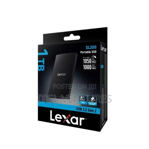 Lexar Sl300 Usb 3.2 Gen 2 Type-C Portable Ssd, Black – 1tb