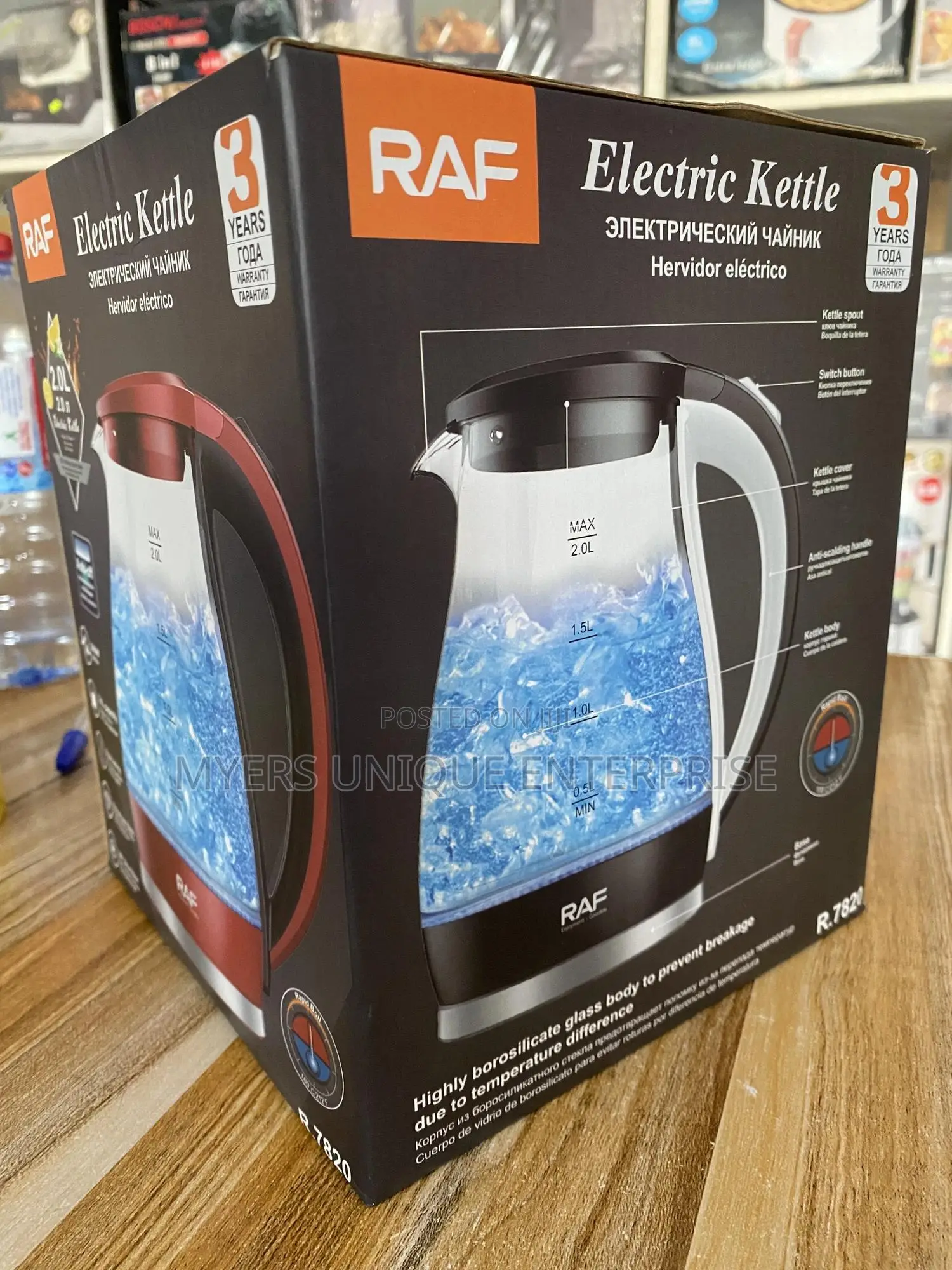 Portable Raf 2.0l Glass Kettle