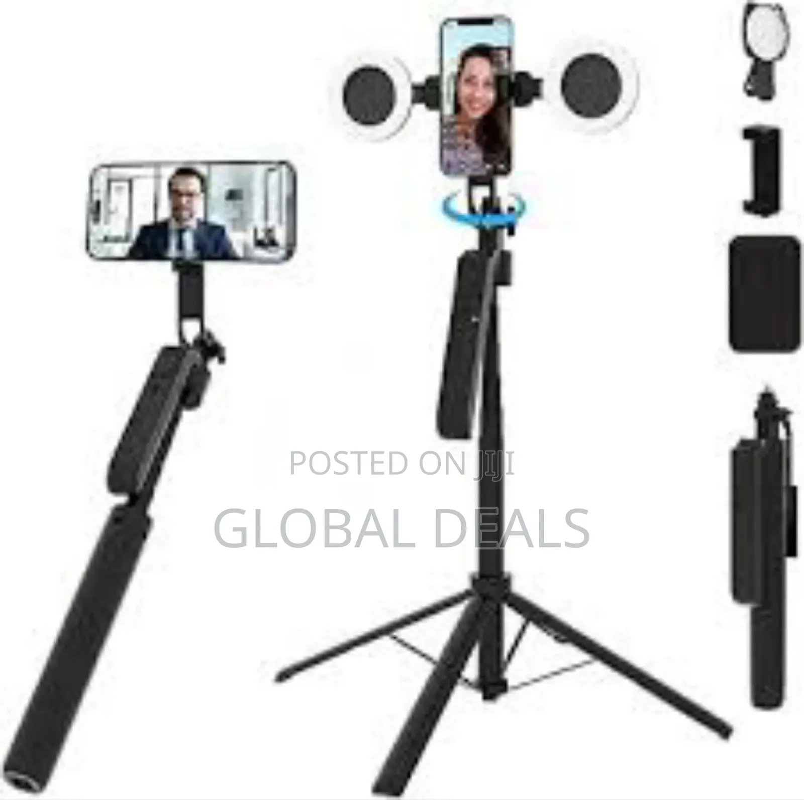 Ai Face Tracking Selfie Stick With Tripod Stand and Flashlight