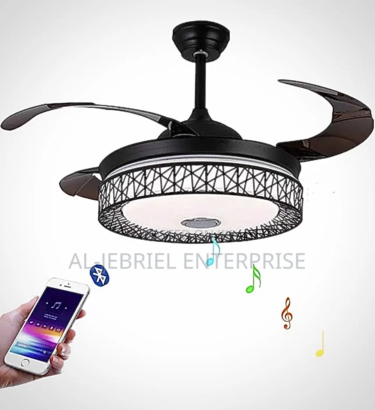 Ceiling Fan With Light,Invisible Blade,Bt Speaker And Remote