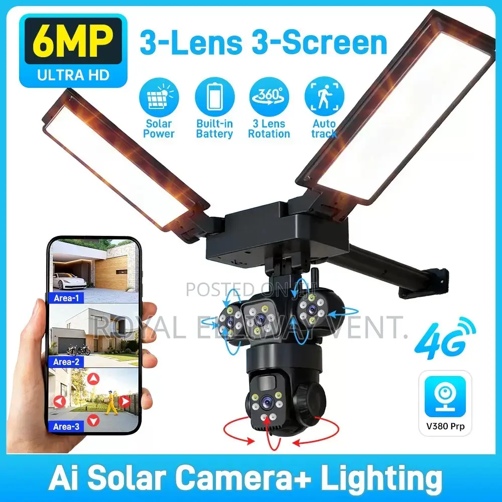 Ai Solar Camera+ Lighting 4g Sim 3 Lens