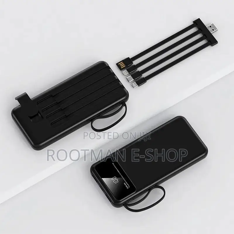 Wuw Y131 2a Power Bank With Built-in Cables 20.000mah Black