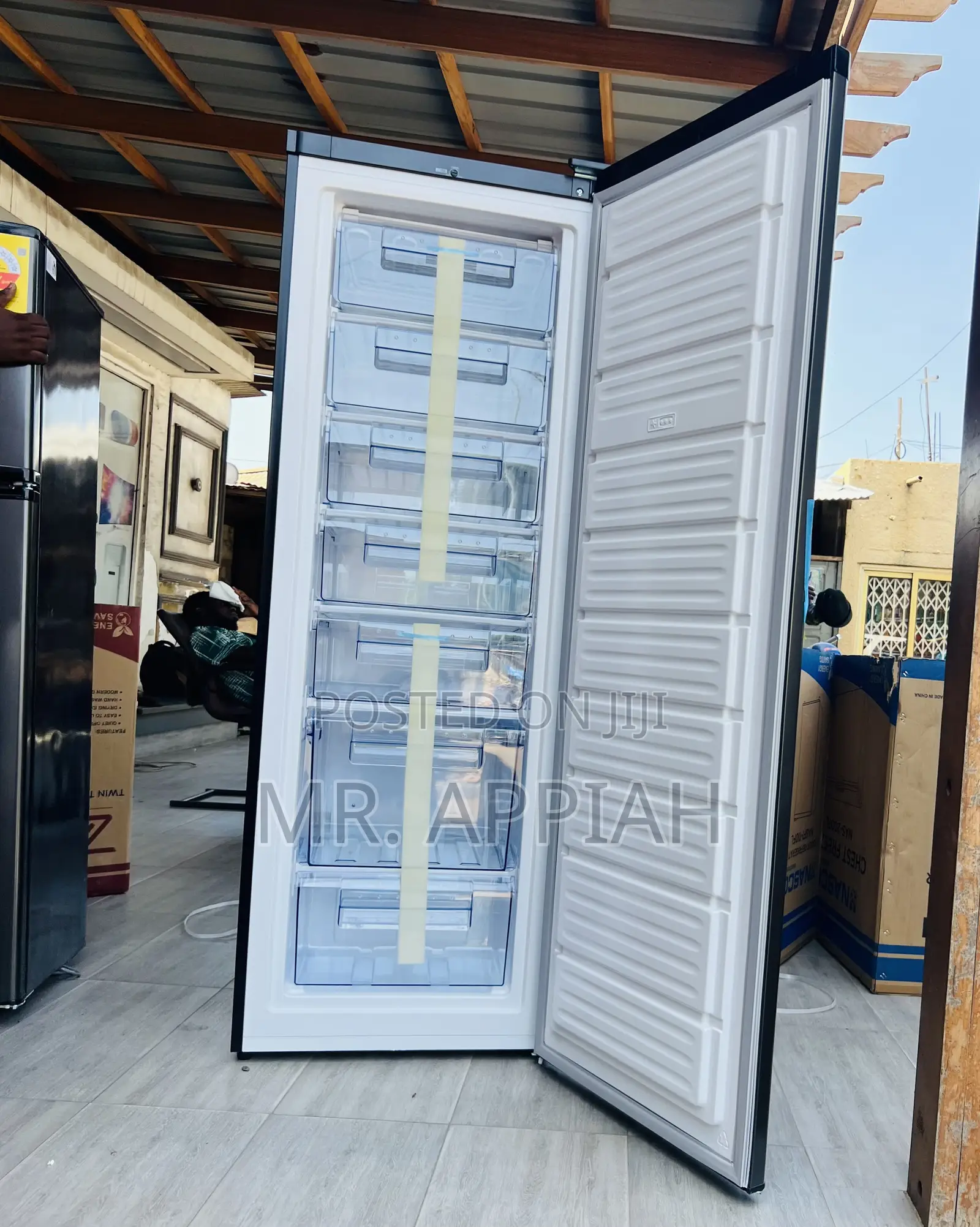 Choose Premium Pearl Puf-370 Single Door Upright Standing Freezer,Gray