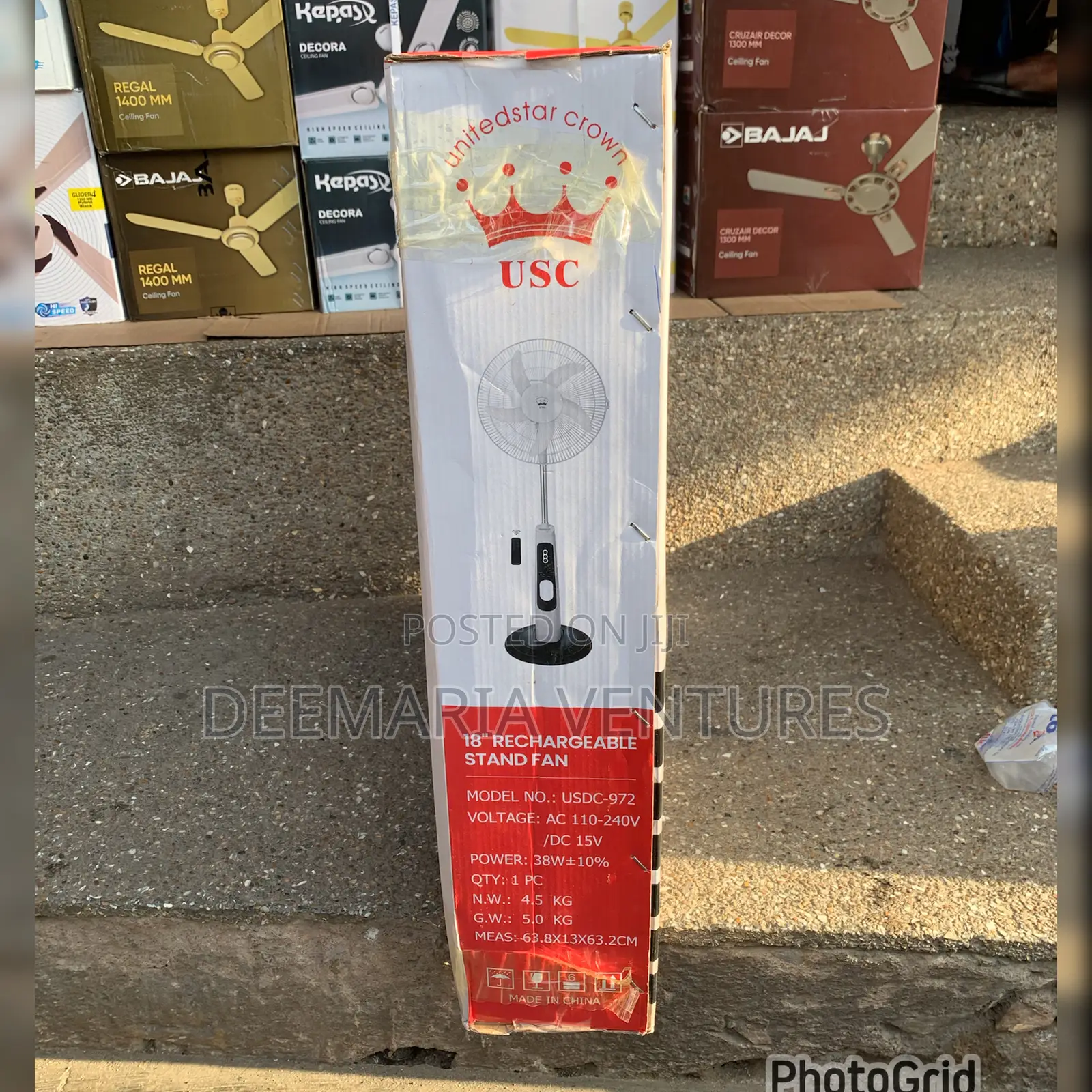 United Star Crown 18 Inches Rechargeable Standing Fan