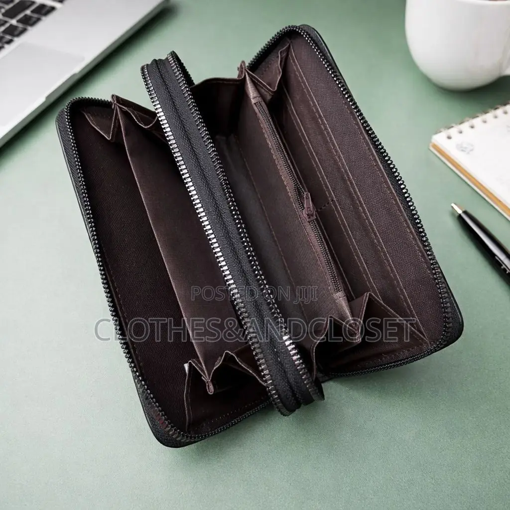 Karya Brand Dark Brown Long Zip-Around Clutch Wallet