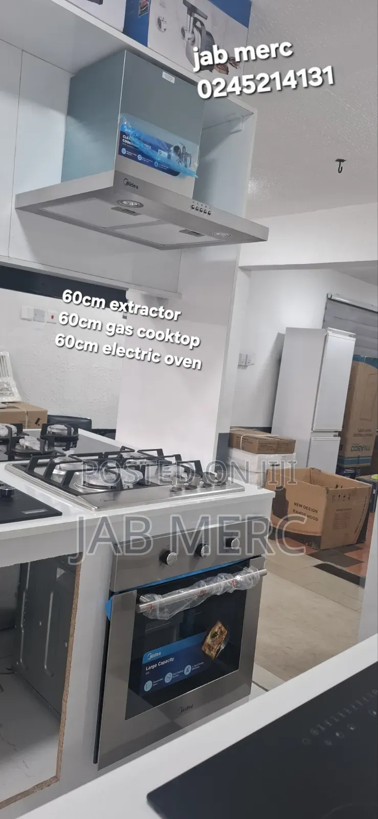 Promo 60cm 3 Set Extractor Gas Cooker and Oven Inbuilt Integrated