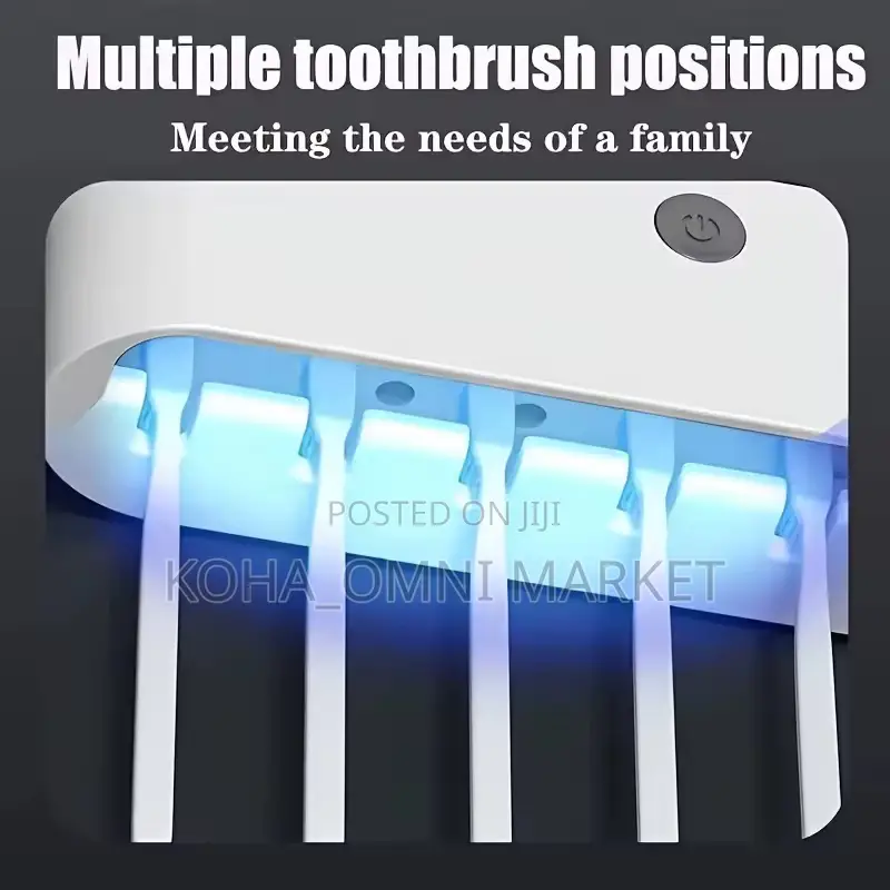 Smart Wall-Mount Toothbrush Holder + Sterilizer+ Toothpaste Dispenser