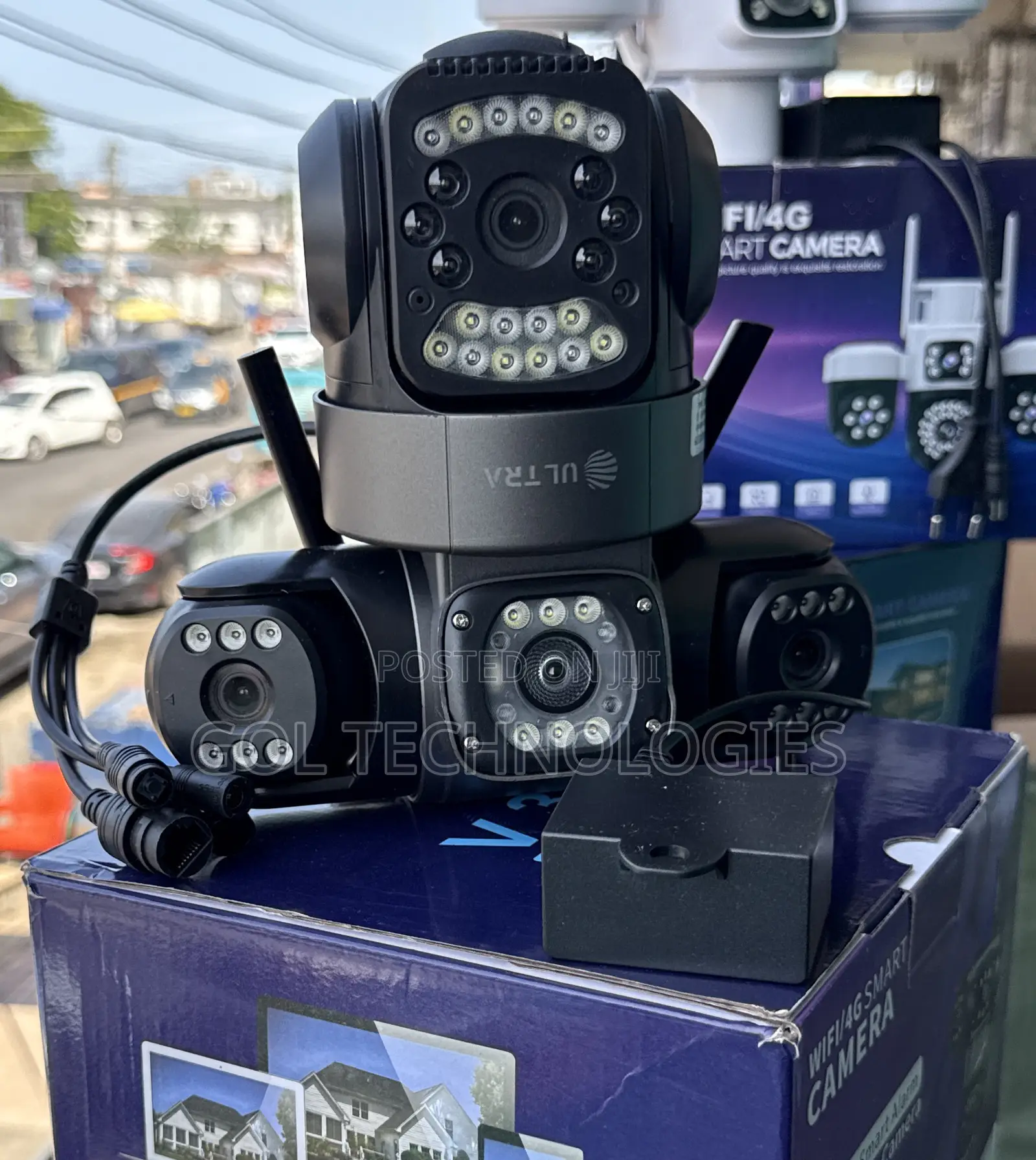 Wifi Snart Powered PTZ Security Camera With Motion Detection 3 Lens