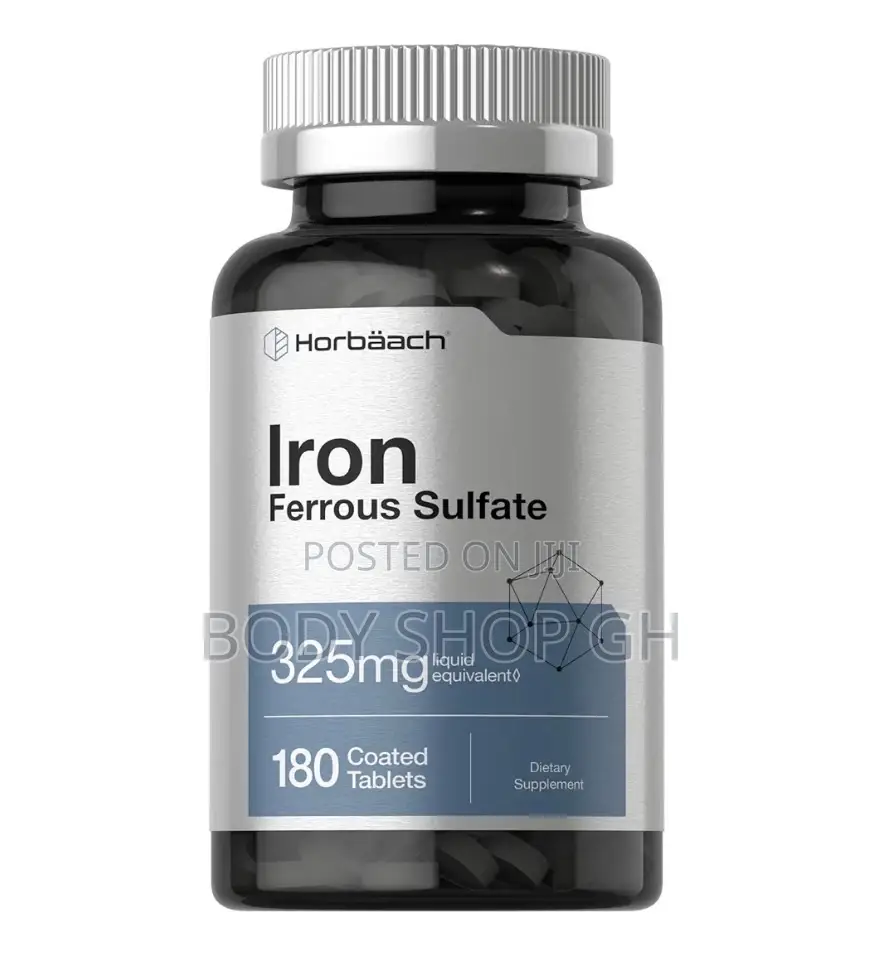 Horbäach Iron Ferrous Sulfate | 180 Count | Dietary Supplement
