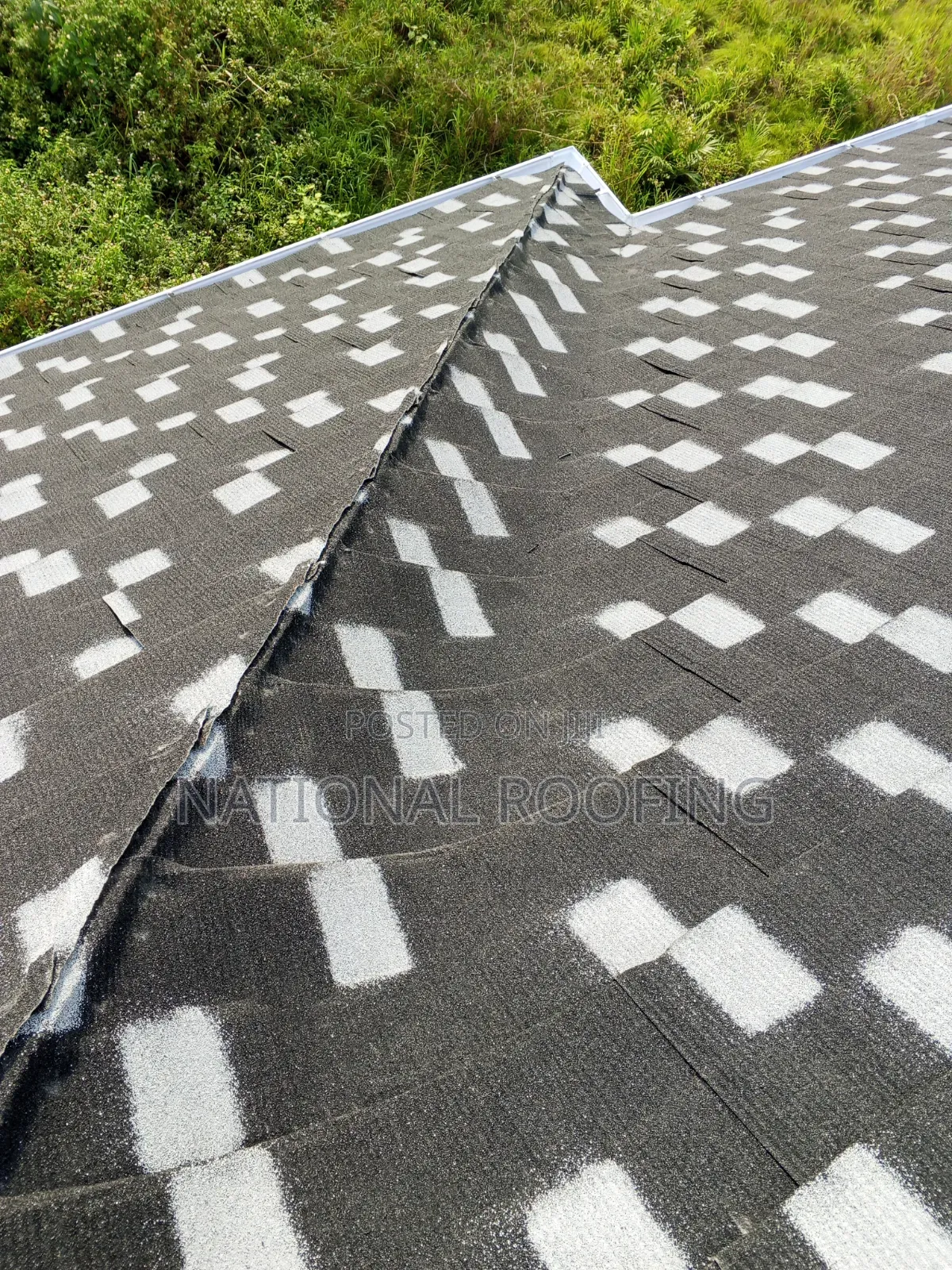 Stone Coated Black and White Shingles