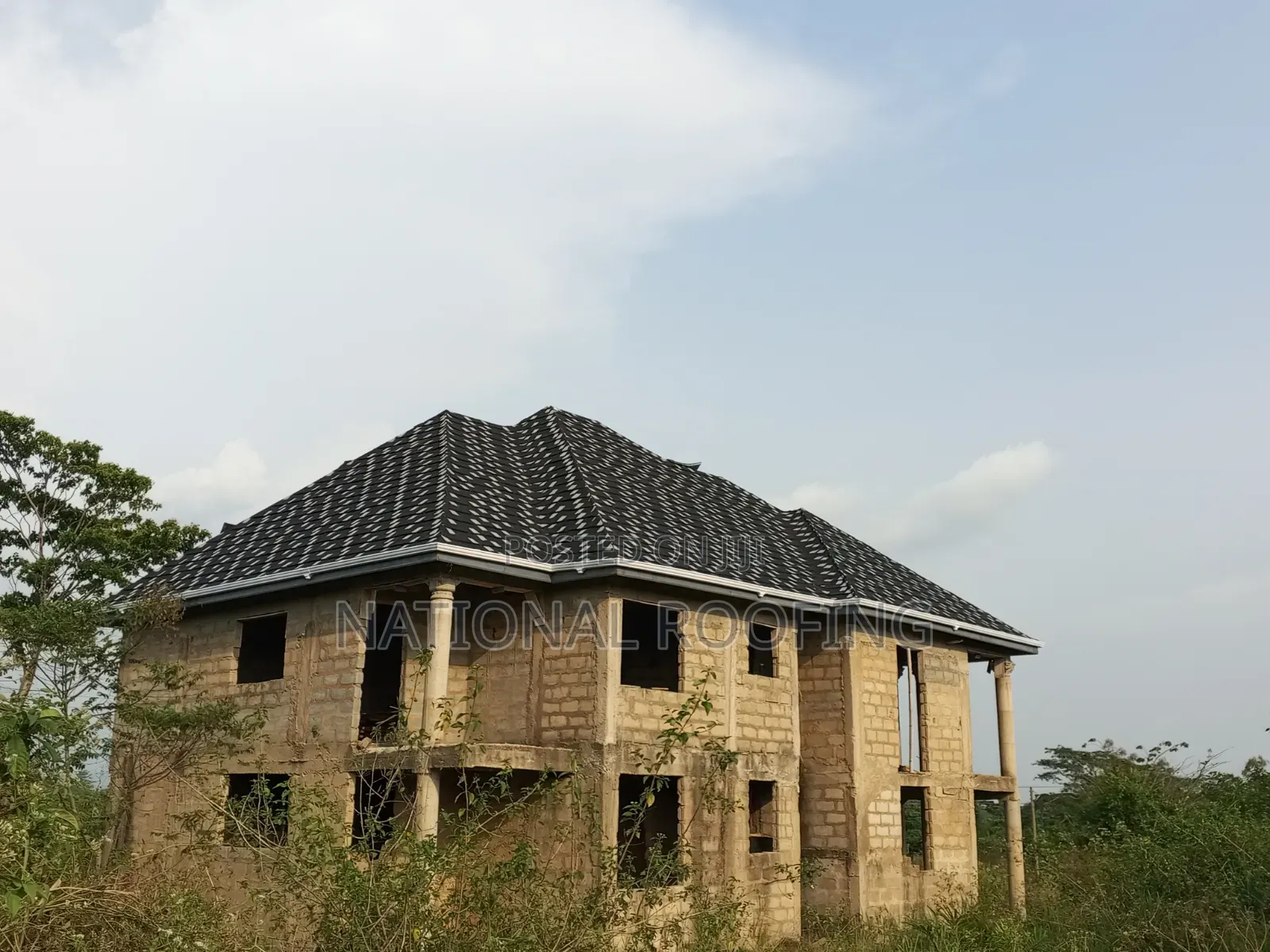 Stone Coated Black and White Shingles