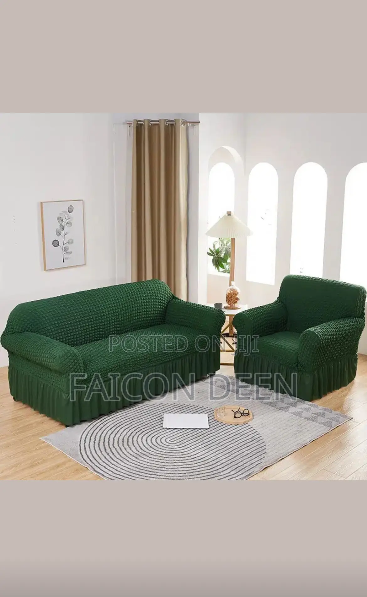 Modern Classy 4 PCS Cotton Sofa Skirt Covers (Only Sold as a Set)