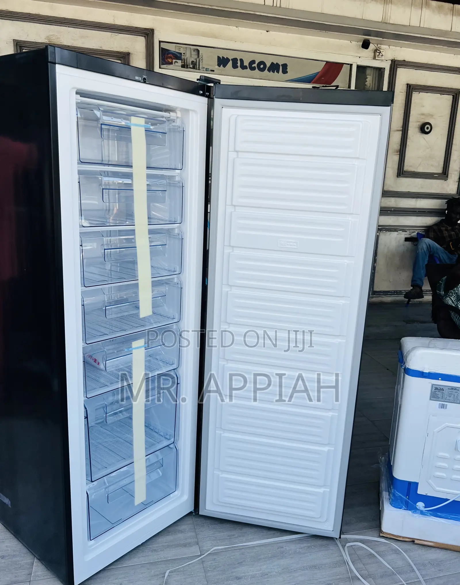 Classic Pearl Single Door Upright Standing Freezer(Puf-370)Dark Gray