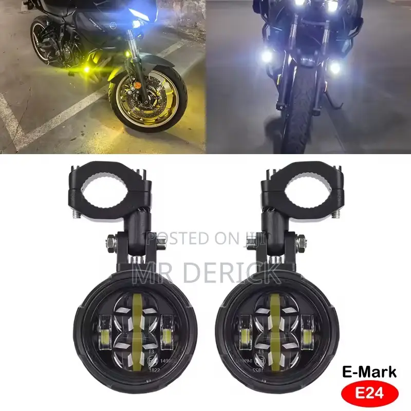 Mt07 100w Motorcycle Headlight Fog Lights Led Driving Light Dual Color