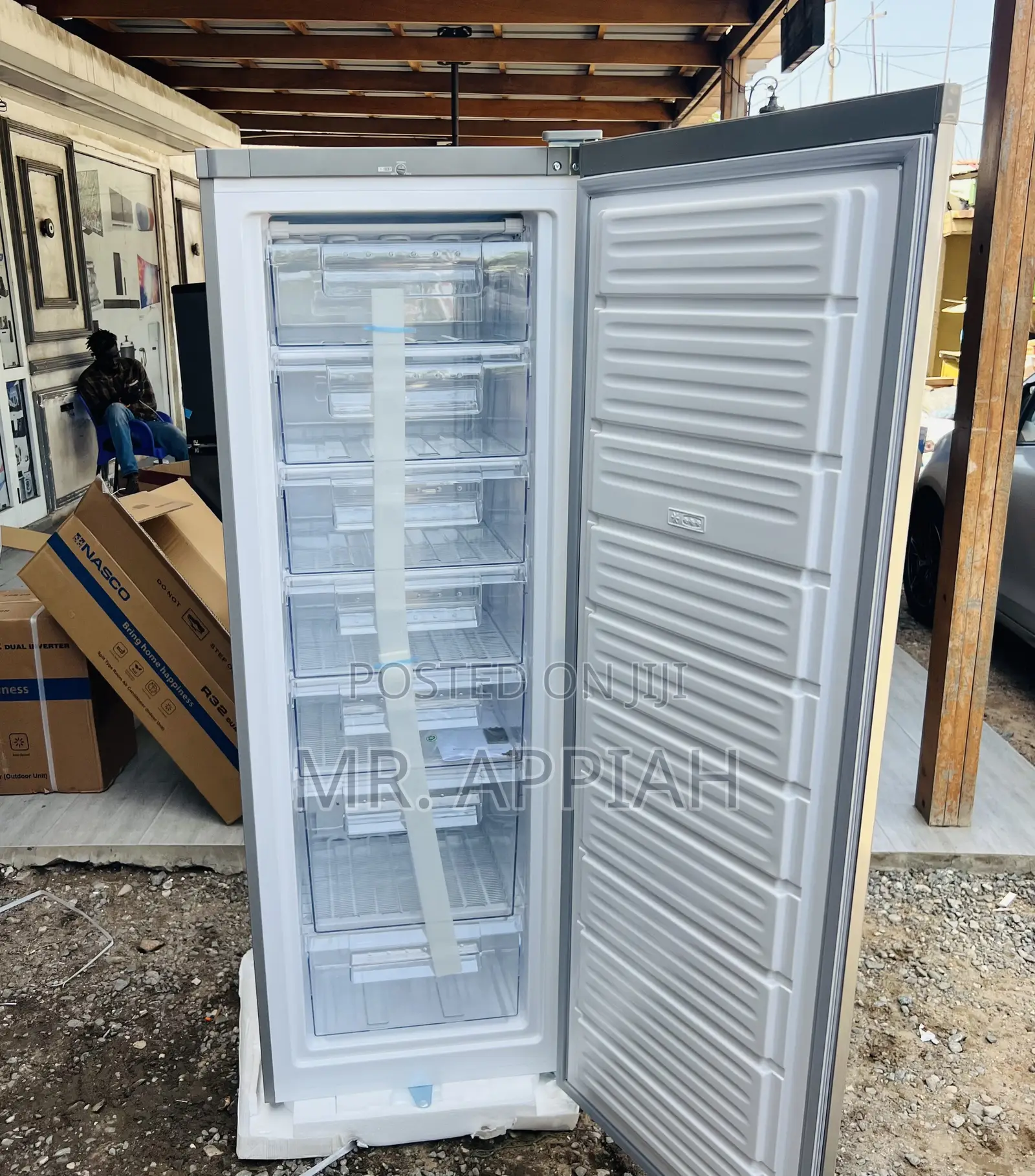 Extremely Quality Nasco Single Door Electric Standing Freezer(Gray) 