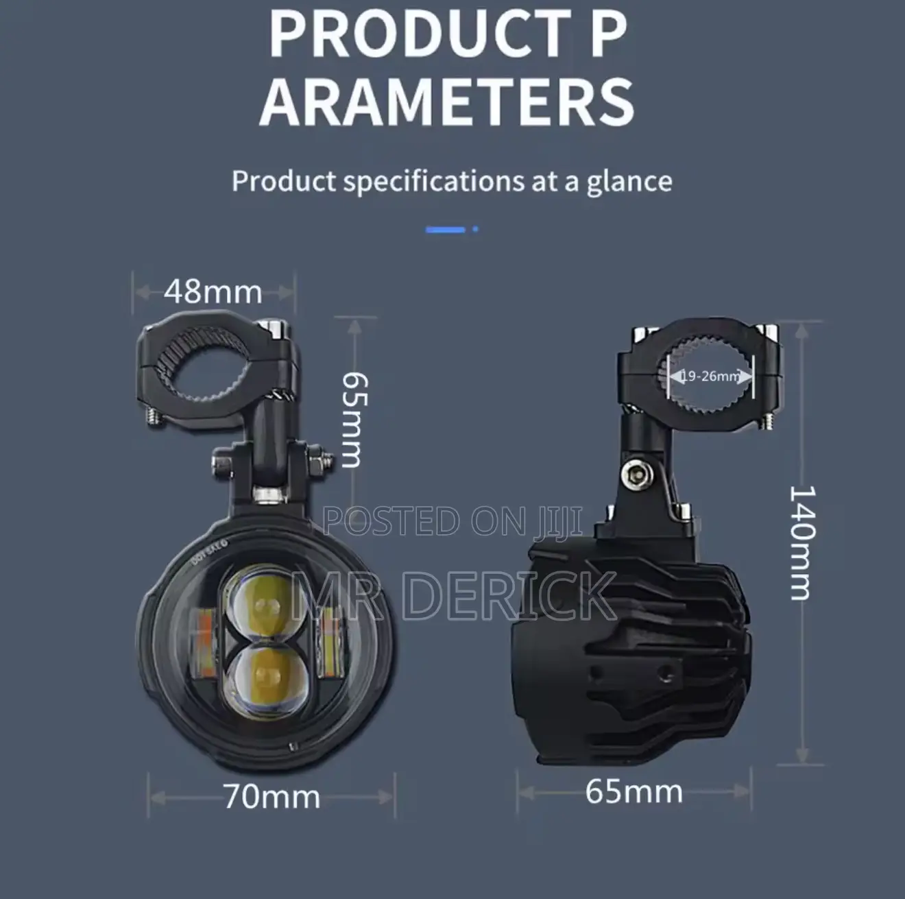 Mt07 100w Motorcycle Headlight Fog Lights Led Driving Light Dual Color