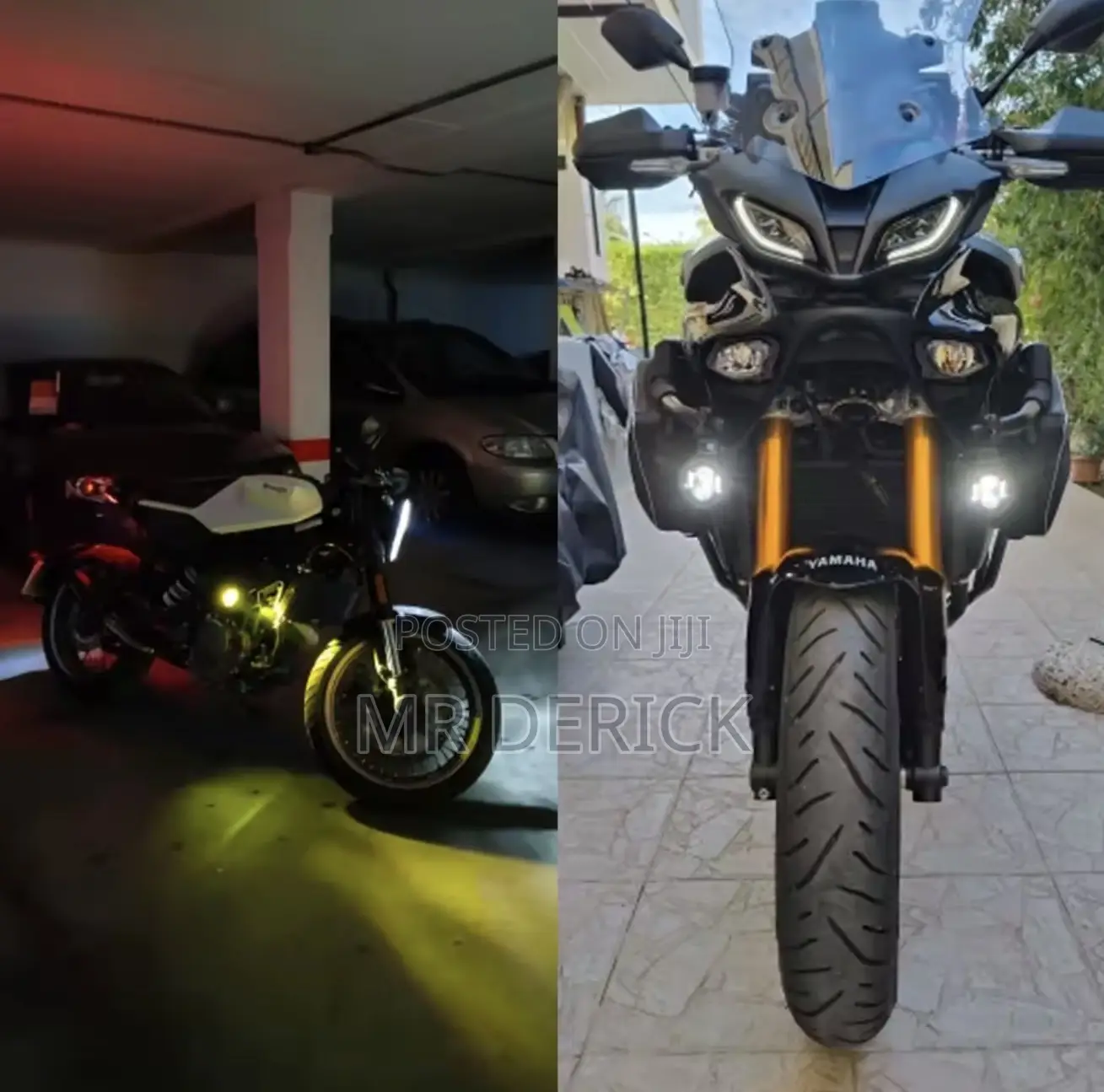Mt07 100w Motorcycle Headlight Fog Lights Led Driving Light Dual Color