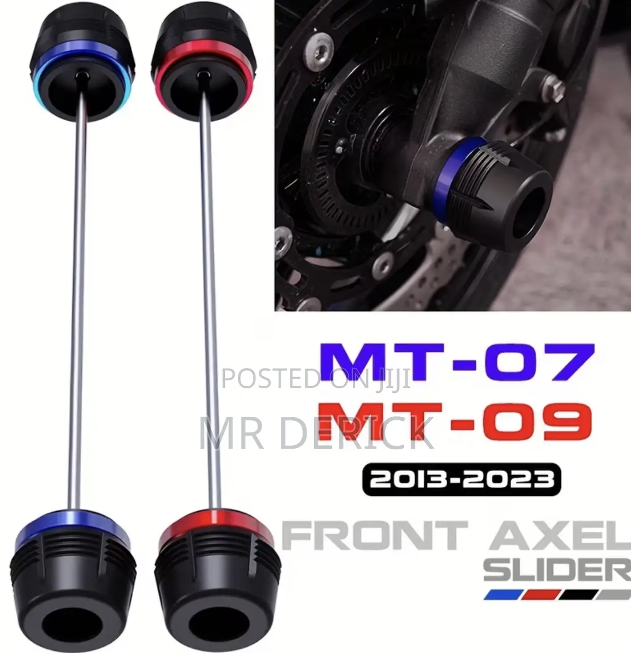 Front Axel Slider Front Wheel Fork Crash Protector for Yamaha Mt 07 09