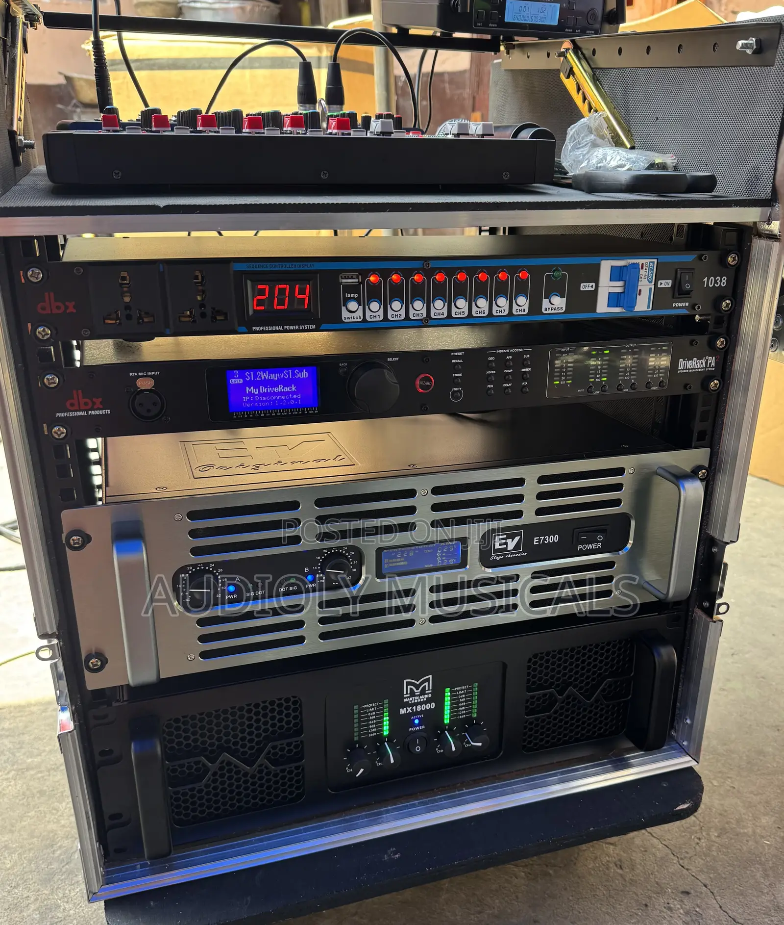 Martins Audio Bass Amp With Ev Mid Amplifier and Drive Rack